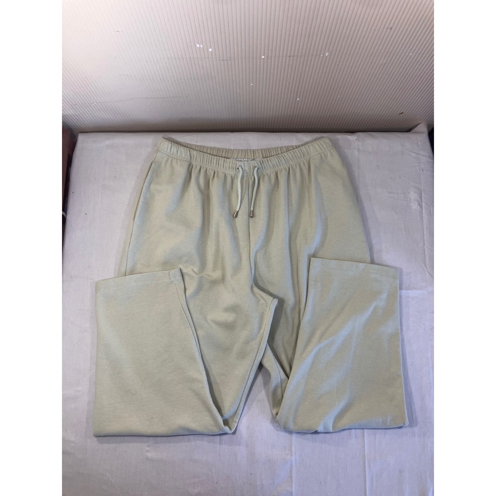 CHAUS WOMAN Light Green knit elastic waist drawstring pants size L